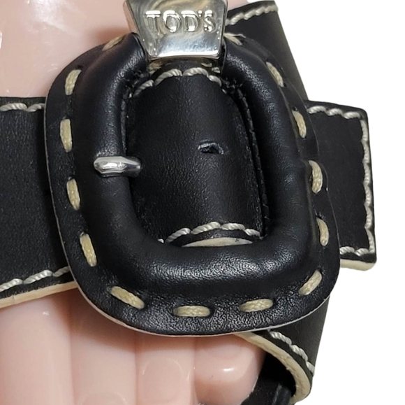 TOD'S Black Leather MULES SZ 9 - Picture 5 of 14